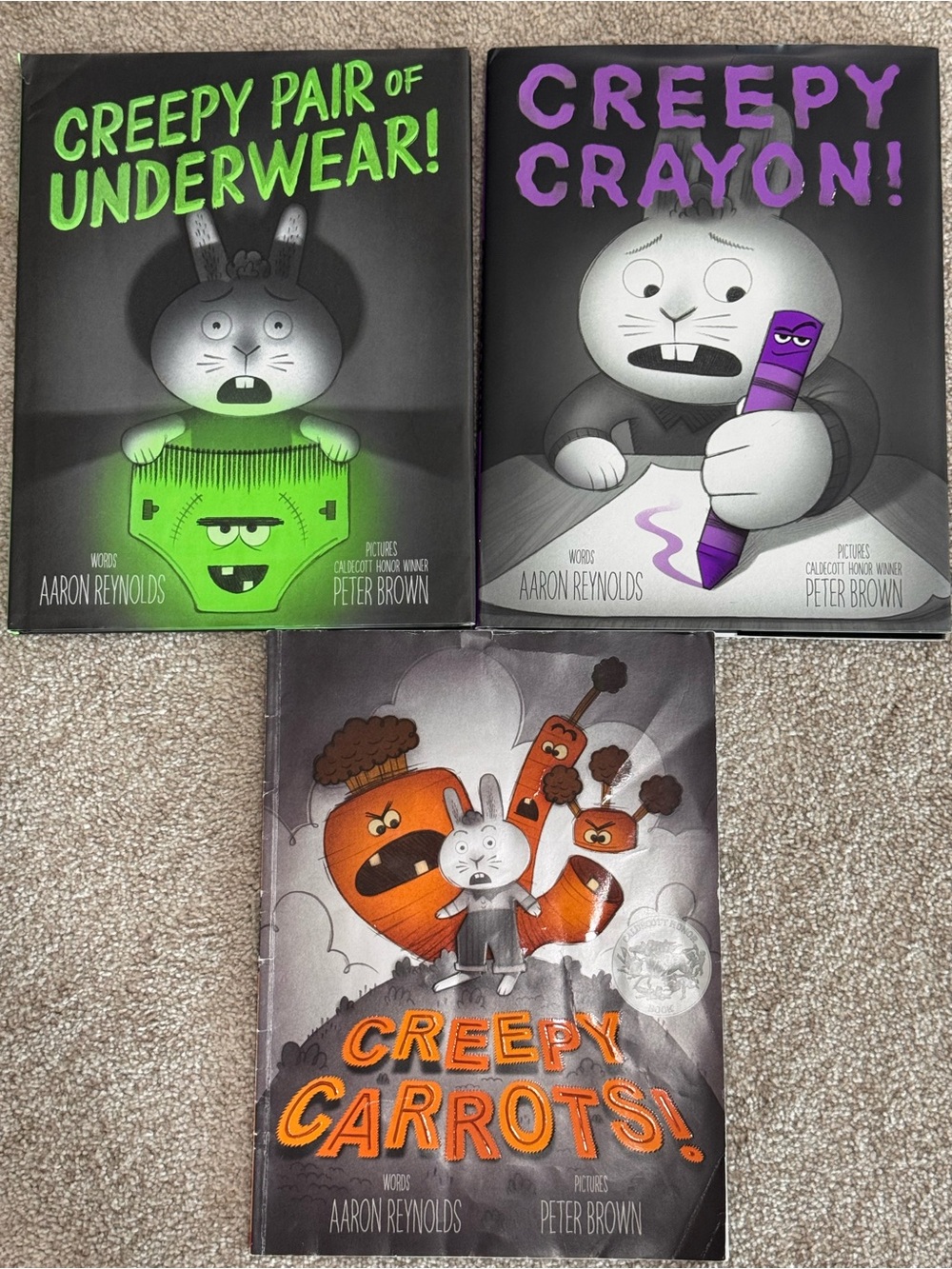 Creepy Carrots, Creepy Crayon & Creepy Pair of Underwear by Aaron Reynolds
